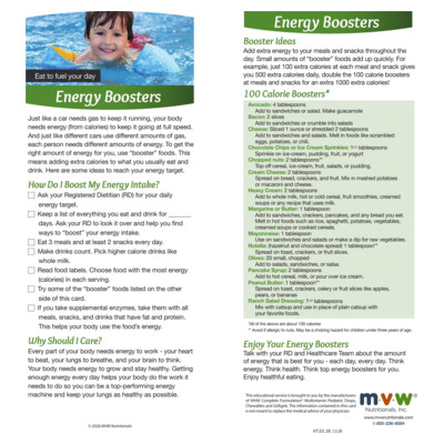 Energy Boosters (2.9MB PDF)